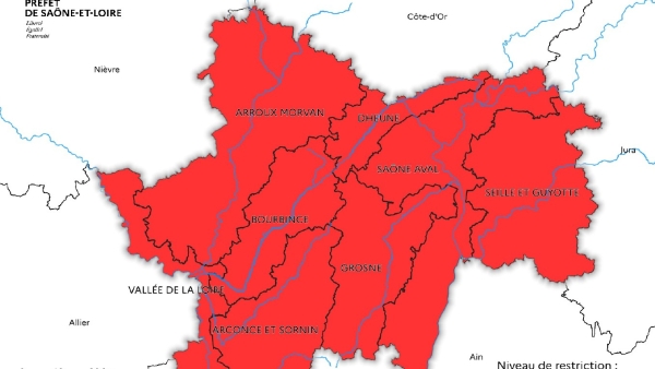 Arrêté sècheresse - Département de la Saône-et-Loire