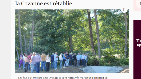 La continuité écologique sur la Cozanne est rétablie