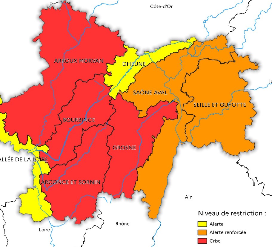 Arrêté sècheresse - Département de la Saône-et-Loire