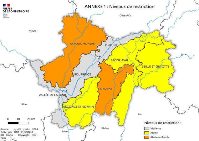 Arrêté sècheresse - Département de la Saône-et-Loire