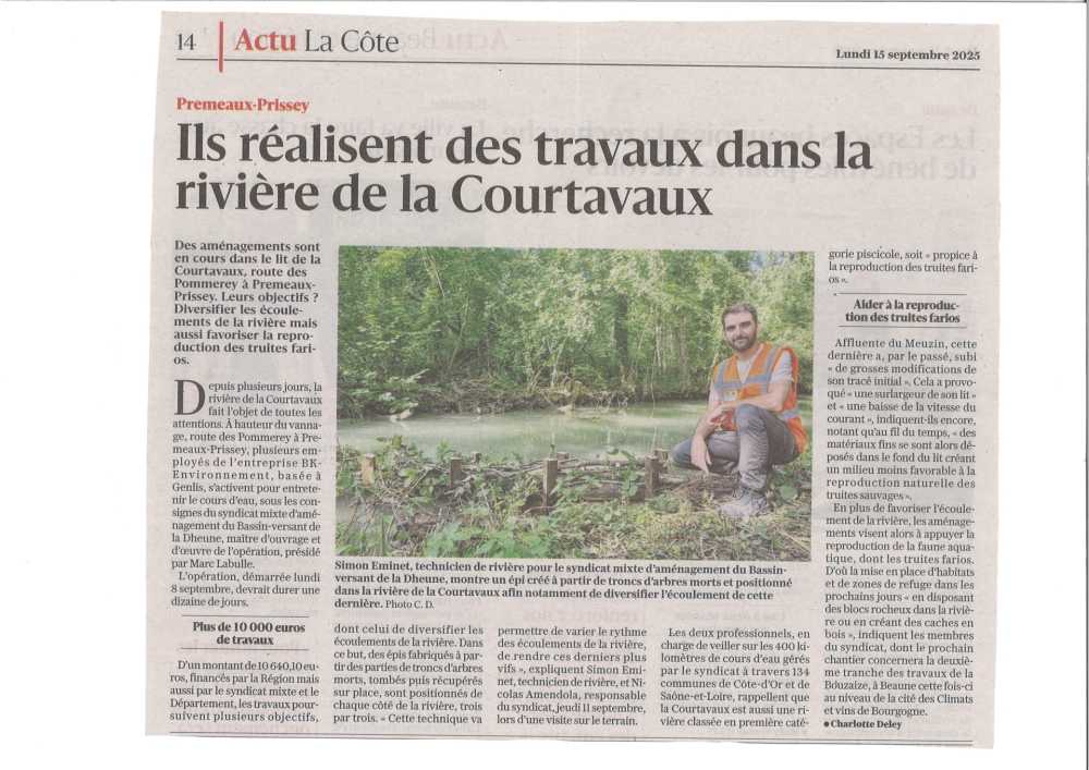 Prémeaux-prissey, travaux sur la Courtavaux